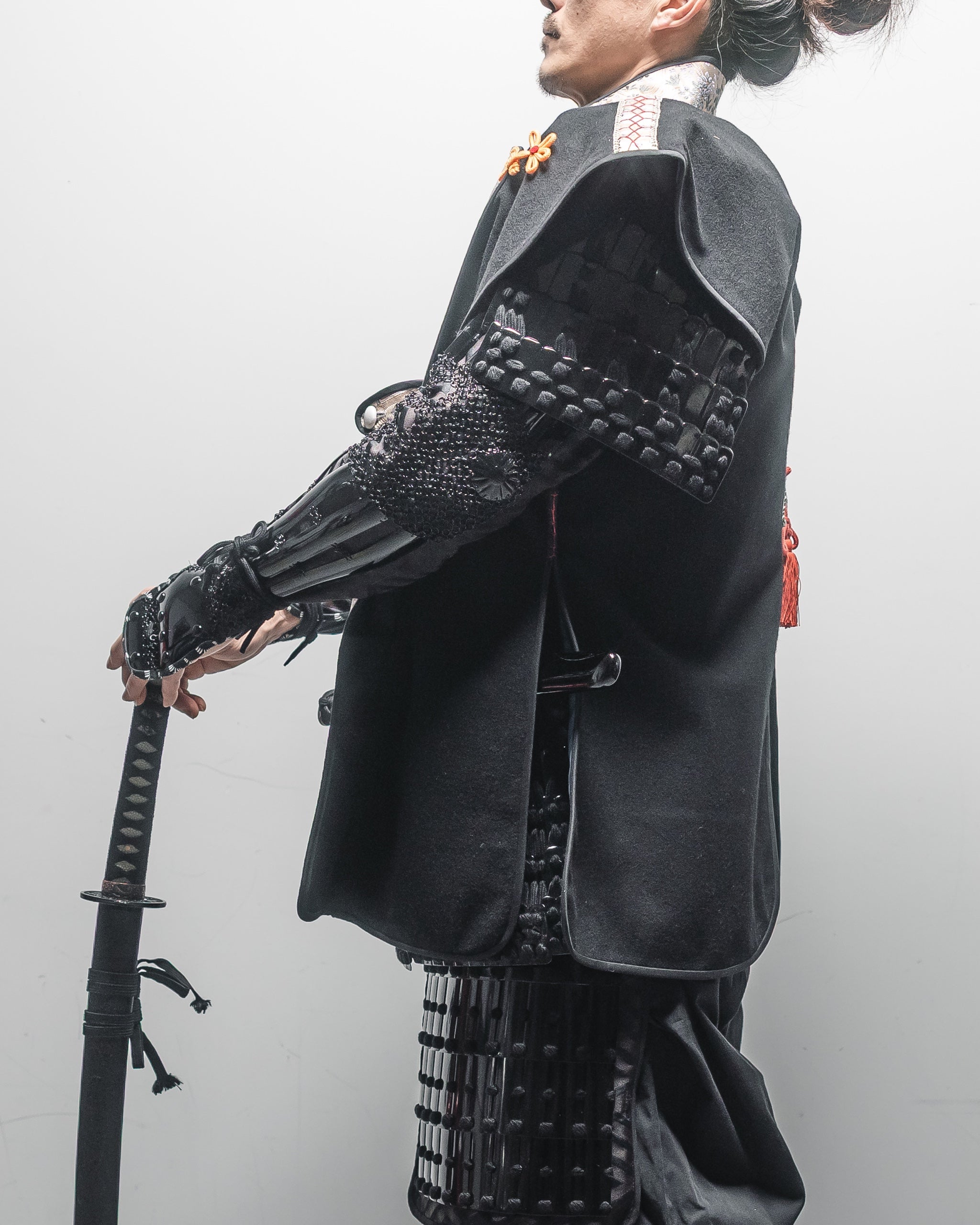 [B-050-1] Jinbaori - Black Wool Cloth | SHOGUN ARMOR GUILD